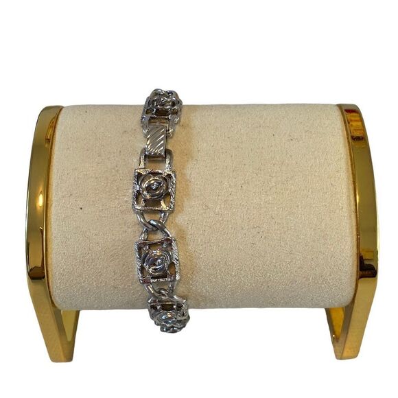 Sarah Coventry Vintage Matte & Etched Silver Toned Delicate Looking Bracelet. - Picture 4 of 7